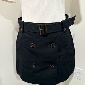 Ann Taylor Loft NWT Black Belted Button Skirt